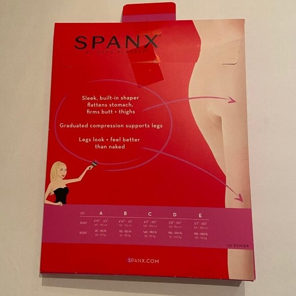 NWT Spanx Black Sheer Tights Shapewear Pantyhose Size F New With Tags Size F / 6 - Picture 3 of 4